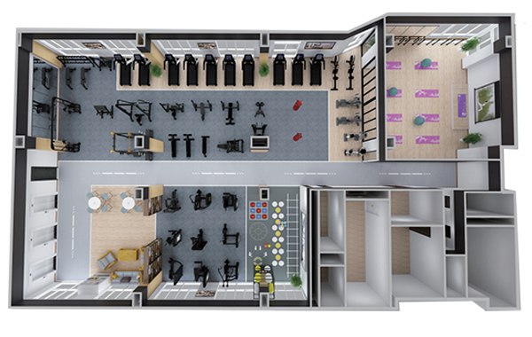 200-500平方健身房配置方案-广西米兰·(milan)中国健身器材有限公司